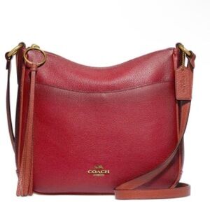 Coach Chaise Red/ Metallic Leather Crossbody Bag